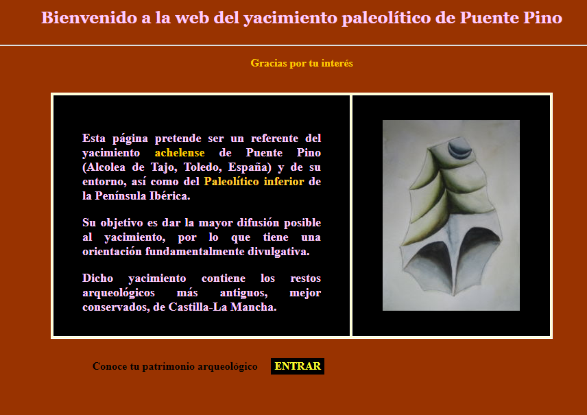 Puente Pino - web del yacimiento paleolítico